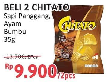 Promo Harga Chitato Snack Potato Chips Sapi Panggang Beef Barbeque, Ayam Barbekiu 35 gr - Alfamidi