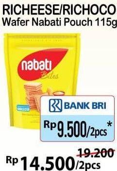 Promo Harga NABATI Wafer Chocolate, Cheese per 2 pouch 115 gr - Alfamart