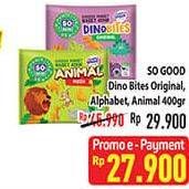 Promo Harga SO GOOD Chicken Nugget Animal, Dinobites 400 gr - Hypermart