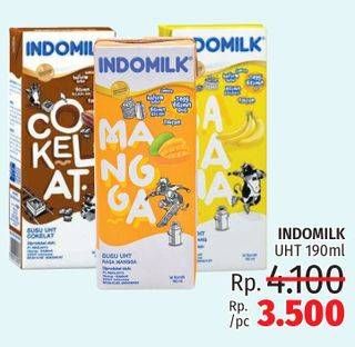 Promo Harga INDOMILK Susu UHT 190 ml - LotteMart