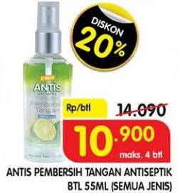 Promo Harga ANTIS Hand Sanitizer All Variants 55 ml - Superindo