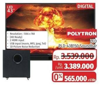 Promo Harga POLYTRON PLD-43B150 LED TV  - Lotte Grosir