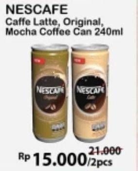 Promo Harga NESCAFE Ready to Drink Coffee Latte, Original, Mocca Latte per 2 kaleng 240 ml - Alfamart