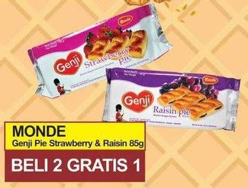 Promo Harga MONDE Genji Pie Strawberry, Raisins per 2 bungkus 85 gr - Yogya