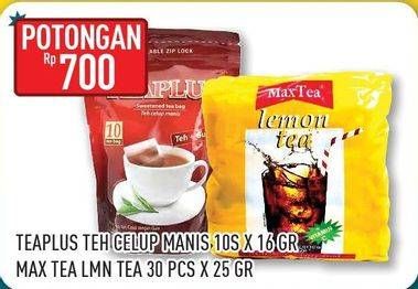Promo Harga TEA PLUS Teh Celup/MAX TEA Minuman Teh Bubuk  - Hypermart