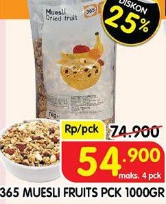 Promo Harga 365 Muesli Buah 1000 gr - Superindo