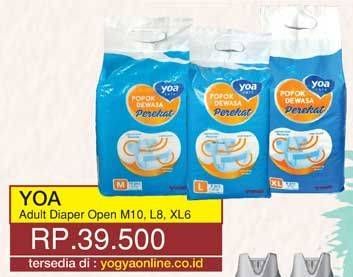 Promo Harga YOA Adult Diapers M10, L8, XL6  - Yogya