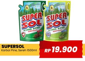Promo Harga Supersol Karbol Wangi Sereh, Pine 1500 ml - Yogya
