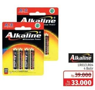 Promo Harga ABC Battery Alkaline LR03/AAA 4 pcs - Lotte Grosir