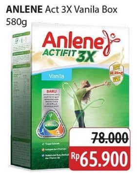 Promo Harga Anlene Actifit 3x High Calcium Vanilla 590 gr - Alfamidi