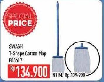 Promo Harga SWASH T-Shape Cotton Mop Steel F03617  - Hypermart