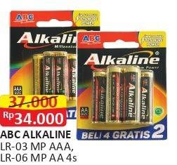 Promo Harga ABC Battery Alkaline LR03/AAA, LR6/AA 6 pcs - Alfamart