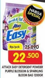 Promo Harga ATTACK Easy Detergent Powder Purple Blossom, Sparkling Blooming 1200 gr - Superindo