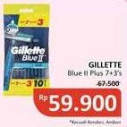Promo Harga Gillette Blue II Plus 10 pcs - Alfamidi