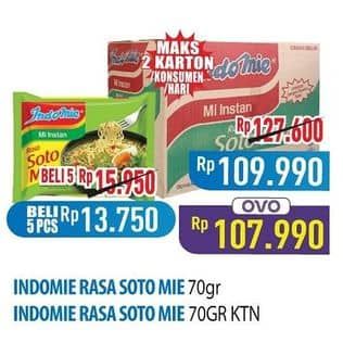 Promo Harga Indomie Mi Kuah Soto Mie per 40 pcs 70 gr - Hypermart