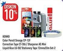 Promo Harga Kenko Color Pencil/Correction Tape/Sharper/Liquid Glue/Stationary Tape  - Hypermart