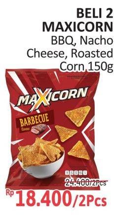 Promo Harga MAXICORN Snack Barbecue, Nacho Cheese, Roasted Corn 150 gr - Alfamidi