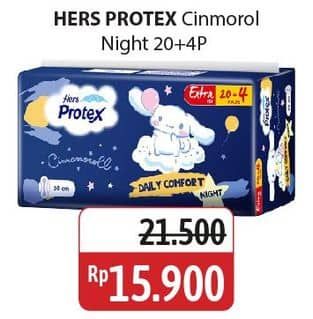 Promo Harga Hers Protex Comfort Night Wing 30cm 24 pcs - Alfamidi