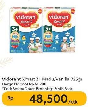 Promo Harga Vidoran Xmart 3+ Madu, Vanilla 725 gr - Carrefour