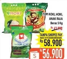 Promo Harga TOPI KOKI/ HOKI/ ANAK RAJA Beras 5kg  - Hypermart