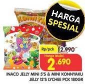 Promo Harga INACO Mini Jelly Jelly Mini, Mini Konnyaku Jelly, Lychee 5 pcs - Superindo