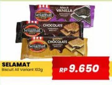 Promo Harga Selamat Sandwich Biscuits All Variants 102 gr - Yogya