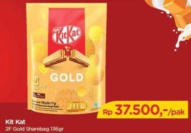 Promo Harga KIT KAT Chocolate 2 Fingers Gold 136 gr - TIP TOP