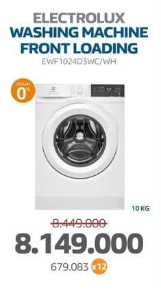 Promo Harga Electrolux EWF1024D3WC Mesin Cuci Front loading 10 Kg  - Electronic City