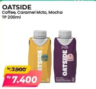 Promo Harga Oatside UHT Milk Coffee, Caramel Machiato, Mocha 200 ml - Alfamart