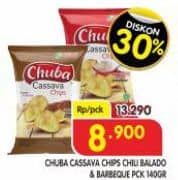 Promo Harga Chuba Cassava Chips BBQ, Sambal Balado 140 gr - Superindo