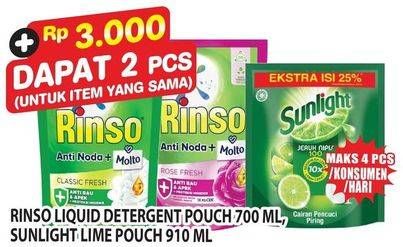 Rinso Liquid Detergent/Sunlight Cairan Pencuci Piring