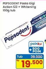 Promo Harga Pepsodent Pasta Gigi Action 123 Whitening 190 gr - Indomaret
