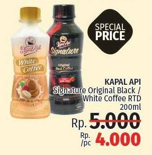 Promo Harga KAPAL API Kopi Signature Drink Original Black, White Coffee 200 ml - LotteMart