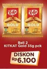 Promo Harga KIT KAT Chocolate 4 Fingers Gold per 2 bungkus 35 gr - Indomaret