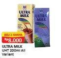 Promo Harga ULTRA MILK Susu UHT All Variants per 2 pcs 200 ml - Alfamart