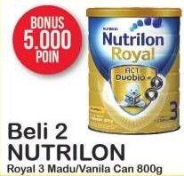 Promo Harga NUTRILON Royal 3 Susu Pertumbuhan Madu, Vanila per 2 kaleng 800 gr - Alfamart