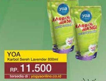 Promo Harga YOA Karbol Sereh Lavender 800 ml - Yogya