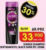 Promo Harga SUNSILK Shampoo Soft Smooth, Black Shine 340 ml - Superindo