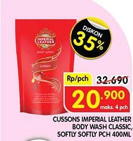 Promo Harga Cussons Imperial Leather Body Wash Classic, Softly Softly 400 ml - Superindo
