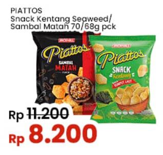 Promo Harga Piattos Snack Kentang Seaweed, Sambal Matah 68 gr - Indomaret