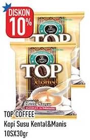 Promo Harga Top Coffee Kopi Susu Kental Manis per 10 sachet 30 gr - Hypermart