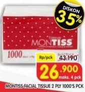 Promo Harga Montiss Facial Tissue 1000 sheet - Superindo