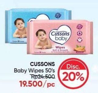 Promo Harga Cussons Baby Wipes 50 sheet - Guardian