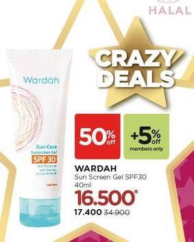 Promo Harga WARDAH Sunscreen Gel SPF 30 40 ml - Watsons