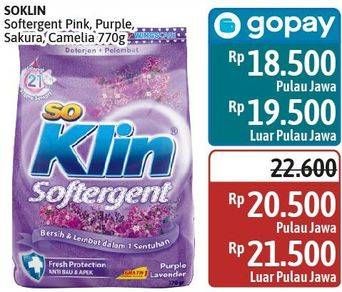 Promo Harga So Klin Softergent Rossy Pink, Purple Lavender, Soft Sakura, Korean Camellia 770 gr - Alfamidi