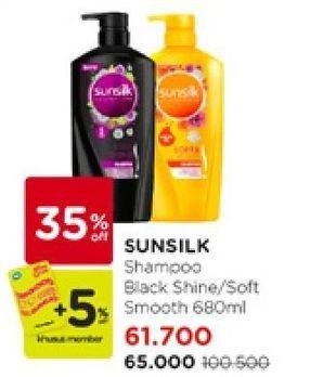 Promo Harga Sunsilk Shampoo Black Shine, Soft Smooth 680 ml - Watsons