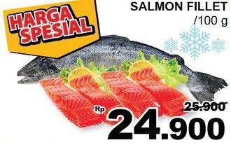 Promo Harga Salmon Fillet per 100 gr - Giant