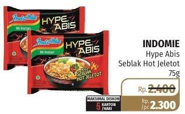 Promo Harga INDOMIE Hype Abis Seblak Hot Jeletot 75 gr - Lotte Grosir