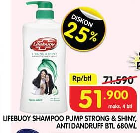 Promo Harga Lifebuoy Shampoo Strong Shiny, Anti Dandruff 680 ml - Superindo