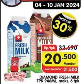 Promo Harga Diamond Fresh Milk 946 ml - Superindo